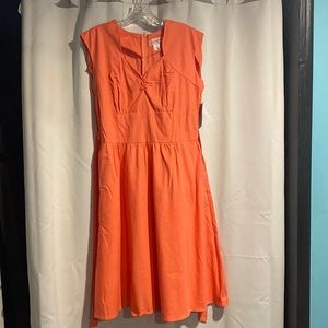 Peachy Pink 1940s style day dress size XL